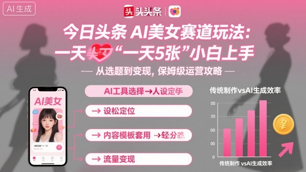 今日头条AI美女赛道玩法，一天轻松5张，小白轻松上手_菜菜笔记