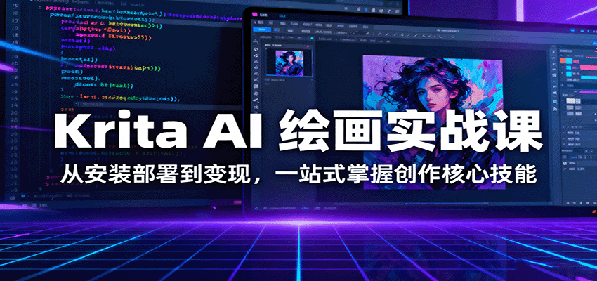 Krita AI 绘画实战课：从安装部署到变现，一站式掌握创作核心技能_菜菜笔记
