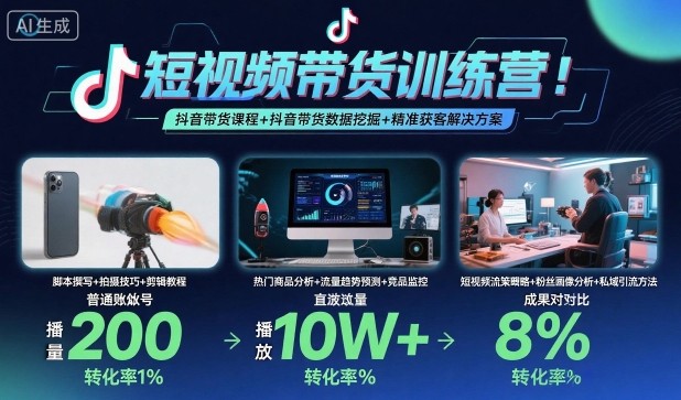 短视频带货训练营，抖音带货课程+抖音带货数据挖掘+精准获客解决方案_菜菜笔记