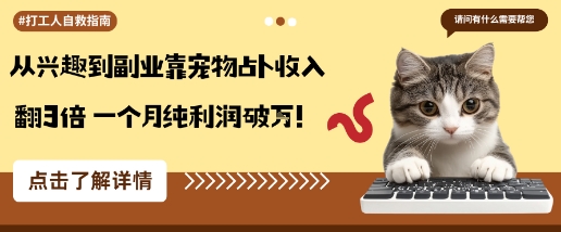 从兴趣到副业靠宠物占卜收入翻3倍一个月纯利润破W_菜菜笔记