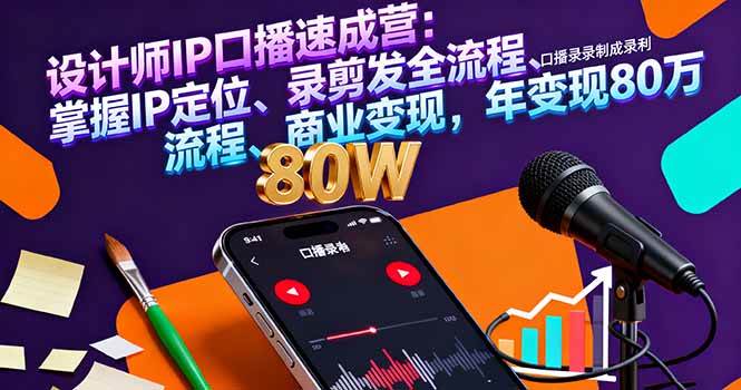（16240期）设计师IP口播速成营：掌握IP定位、录剪发全流程、商业变现，年变现80万_菜菜笔记