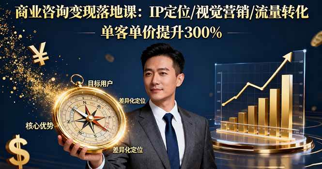 （16249期）商业咨询变现落地课：IP定位/视觉营销/流量转化，单客单价提升300%_菜菜笔记