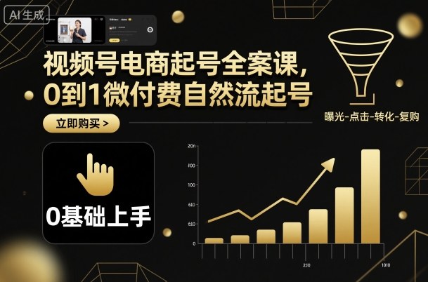 视频号电商起号全案课，0到1微付费自然流起号_菜菜笔记