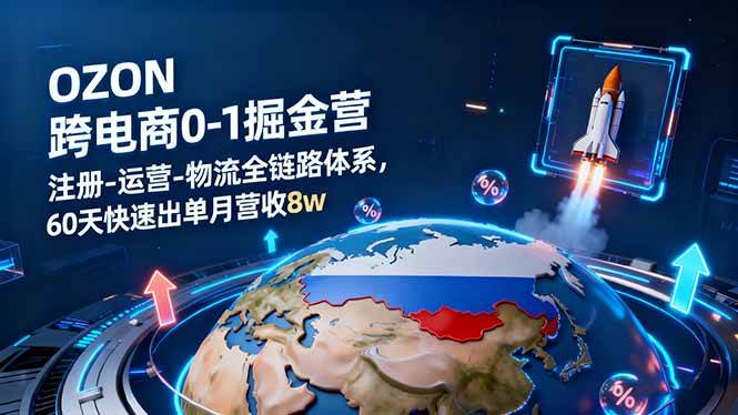 （16277期）OZON跨境电商0-1掘金营：注册-运营-物流全链路体系，60天快速出单月营收8w_菜菜笔记