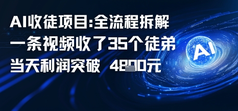 AI收徒项目全流程拆解一条视频收了三十几个徒弟，当天利润突破1k_菜菜笔记