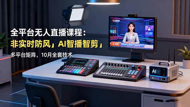 （16279期）全平台无人直播课程：非实时防风＋AI智播智剪＋多平台矩阵，10月全套技术_菜菜笔记