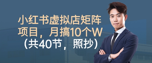小红书虚拟店矩阵项目，照抄照做，月搞1W+（共40节）_菜菜笔记