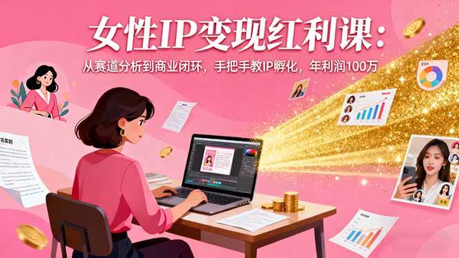 （16294期）女性IP变现红利课：从赛道分析到商业闭环，手把手教IP孵化，年利润100万_菜菜笔记