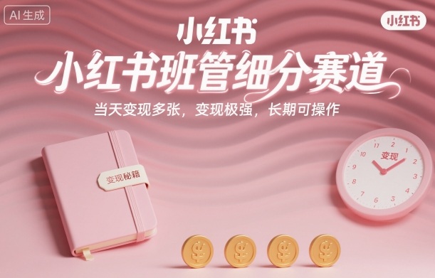 小红书班管细分赛道，当天变现多张，变现极强，长期可操作_菜菜笔记