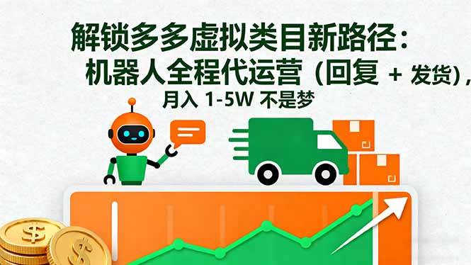 （16302期）解锁多多虚拟类目新路径：机器人全程代运营（回复 + 发货），月入 1-5W…_菜菜笔记