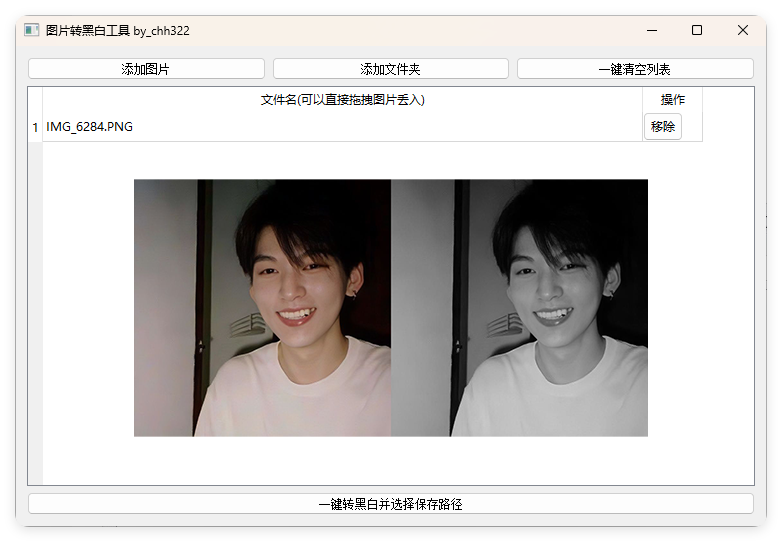 图片批量转黑白添水印工具_菜菜笔记