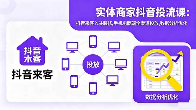 （16313期）实体商家抖音投流课:抖音来客入驻装修,手机电脑端全渠道投放,数据分析优化_菜菜笔记
