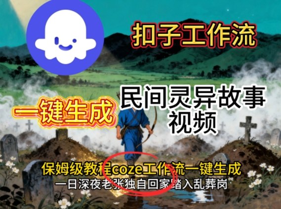 Coze扣子工作流一键生成民间灵异故事视频，保姆级教程搭建教学_菜菜笔记