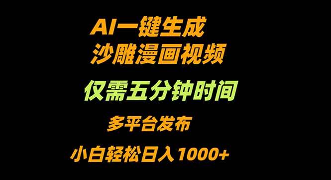 （16320期）AI一键生成沙雕动漫视频，只需5分钟，小白轻松日入1000+_菜菜笔记