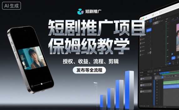 短剧推广项目保姆级教学，授权、收益、流程、剪辑，发布等全流程_菜菜笔记