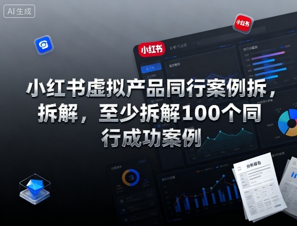 小红书虚拟产品同行案例拆解,至少拆解100个同行成功案例_菜菜笔记