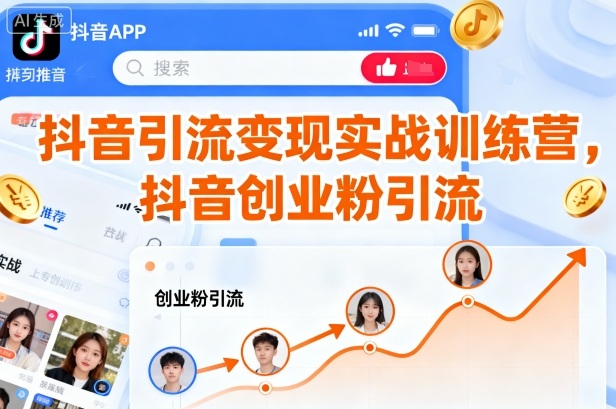 抖音引流变现实战训练营,抖音创业粉引流_菜菜笔记