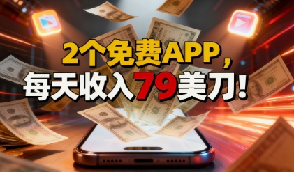 2个免费APP，轻松挣美刀，1天收入79刀，0门槛，当天就有收入_菜菜笔记