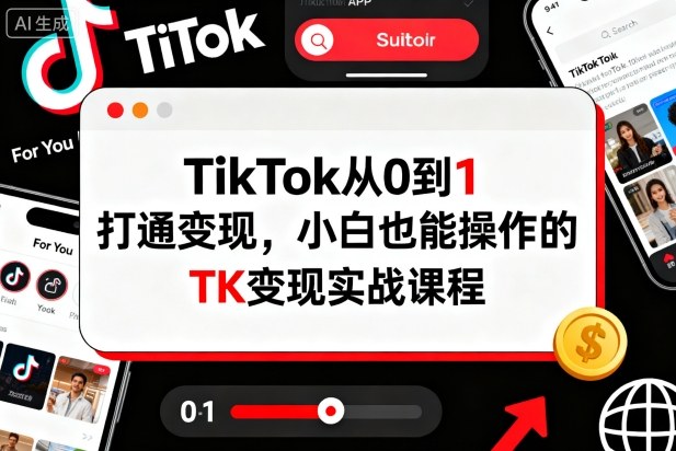 TikTok从0到1打通变现，小白也能操作的TK变现实战课程_菜菜笔记