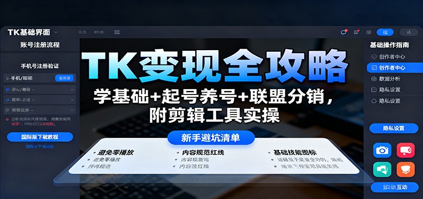 TK变现全攻略:学基础+起号养号+联盟分销,附剪辑工具实操_菜菜笔记