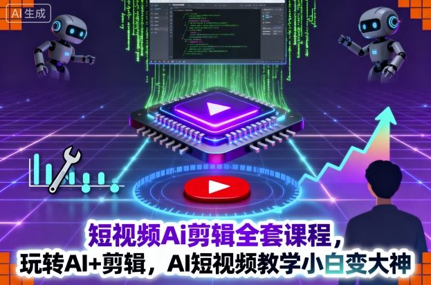 短视频Ai剪辑全套课程，玩转AI+剪辑，AI短视频教学小白变大神_菜菜笔记