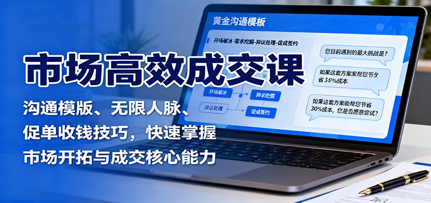 市场高效成交课：沟通模版、无限人脉、促单收钱技巧，快速掌握市场开拓与成交核心能力_菜菜笔记