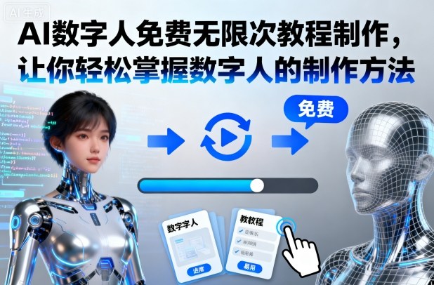 AI数字人免费无限次教程制作，让你轻松掌握数字人的制作方法_菜菜笔记