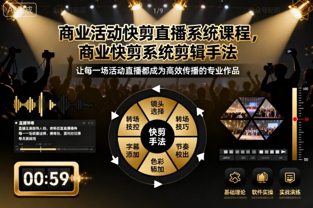 商业活动快剪直播系统课程，商业快剪系统剪辑手法_菜菜笔记
