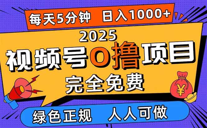 （16388期）2025视频号0撸项目，5分钟一个号，日入1000+，人人可做_菜菜笔记