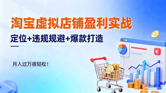 （16387期）淘宝虚拟店铺盈利实战：定位+违规规避+爆款打造，月入过万很轻松！_菜菜笔记