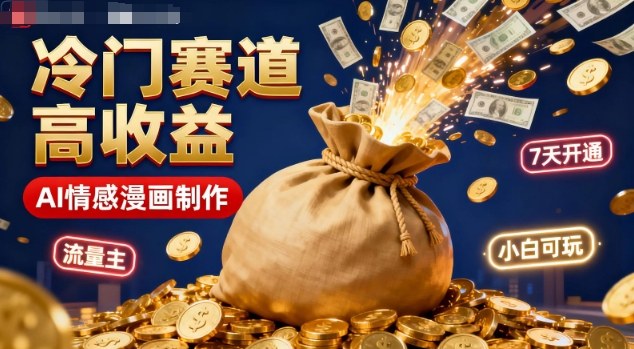 公众号冷门赛道，用AI做情感漫画，7天开通流量主，操作简单，小白可玩_菜菜笔记