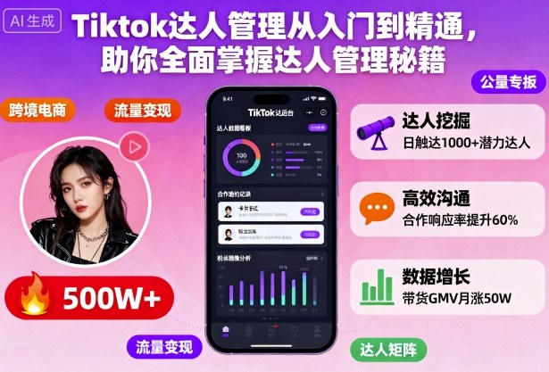 Tiktok达人管理从入门到精通，助你全面掌握达人管理秘籍_菜菜笔记