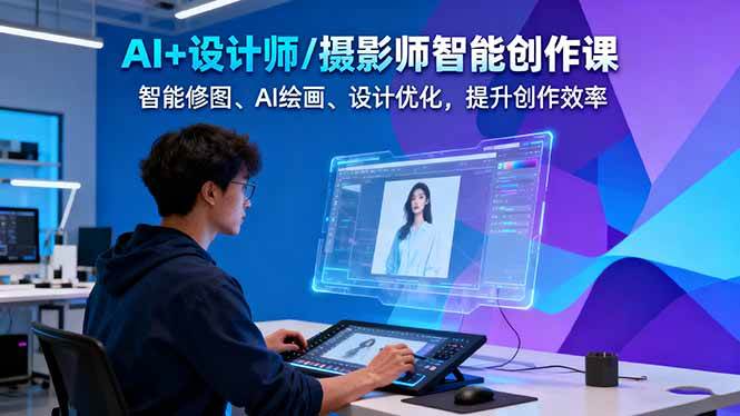 AI+设计师/摄影师智能创作课：智能修图、AI绘画、设计优化，提升创作效率_菜菜笔记