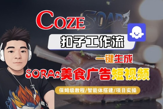 Coze扣子智能体工作流一键生成“SORA2美食广告“短视频，全流程保姆级教学_菜菜笔记