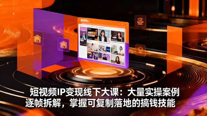 短视频IP变现线下大课：大量实操案例逐帧拆解，掌握可复制落地的搞钱技能_菜菜笔记