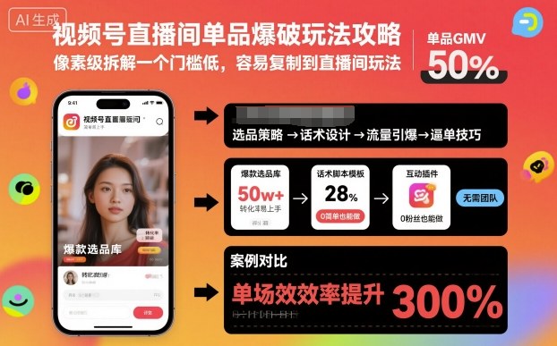 视频号直播间单品爆破玩法攻略，像素级拆解一个门槛低，容易复制到直播间玩法_菜菜笔记