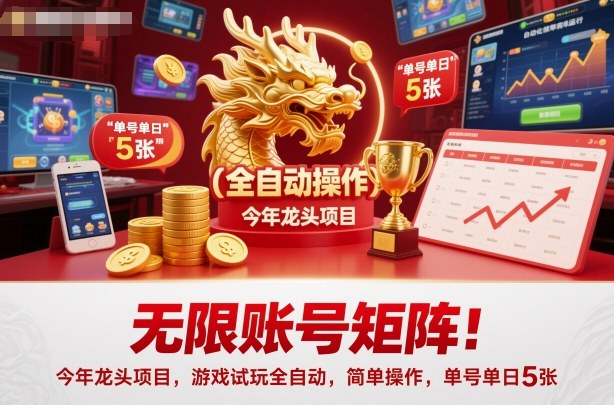无限账号矩阵！今年龙头项目，游戏试玩全自动，简单操作，单号单日5张【揭秘】_菜菜笔记