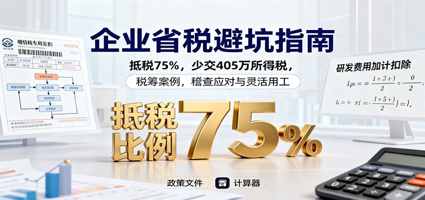 企业省税避坑指南：抵税75%，少交405万所得税，税筹案例，稽查应对与灵活用工_菜菜笔记