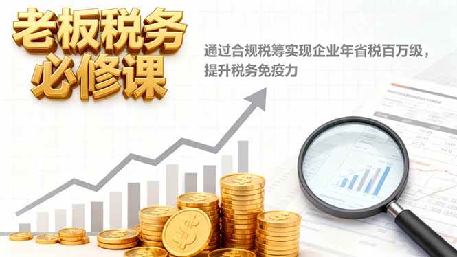 （16426期）老板税务必修课，通过合规税筹实现企业年省税百万级，提升税务免疫力_菜菜笔记