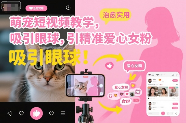 萌宠短视频教学，吸引眼球，引精准爱心女粉_菜菜笔记
