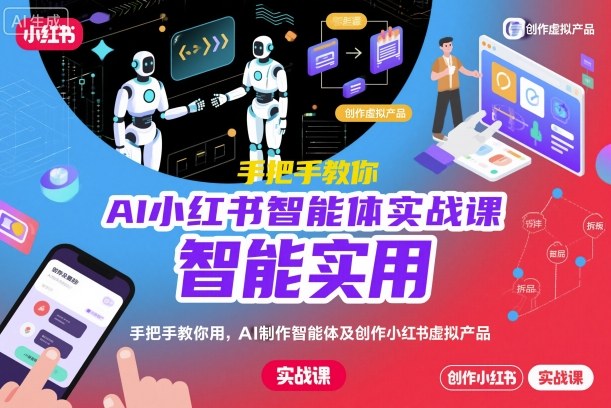 AI小红书智能体实战课，手把手教你用AI制作智能体及创作小红书虚拟产品，提效+内容商业化_菜菜笔记