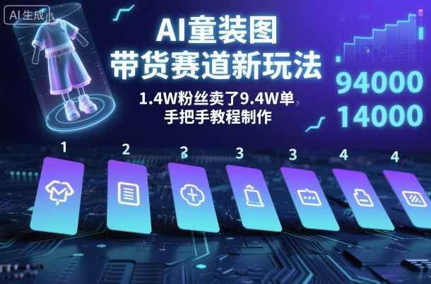 AI童装图文带货赛道新玩法，1.4W粉丝卖了9.4W单，手把手教程制作_菜菜笔记