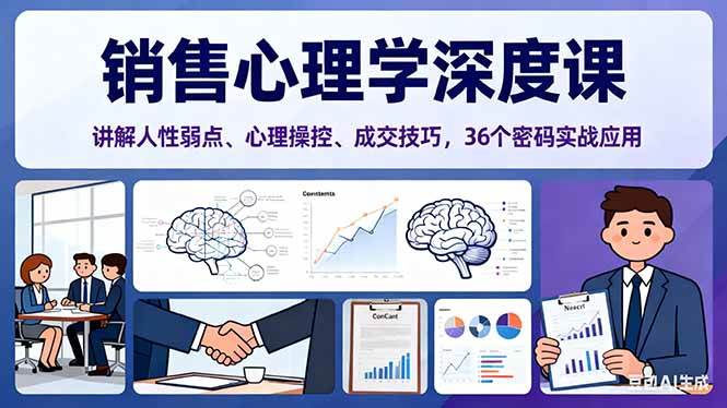 （16456期）销售心理学深度课，讲解人性弱点、心理操控、成交技巧，36个密码实战应用_菜菜笔记