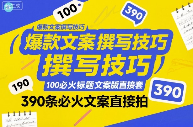 爆款文案撰写技巧，100个必火标题文案模版直接套，390条必火文案直接拍_菜菜笔记