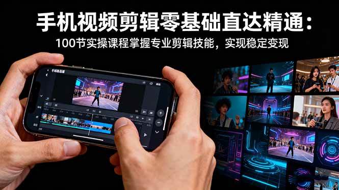 （16466期）手机视频剪辑零基础直达精通：100节实操课程掌握专业剪辑技能，实现稳…_菜菜笔记
