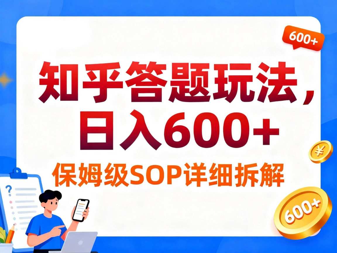 知乎答题玩法，日入6张，保姆级SOP详细拆解_菜菜笔记