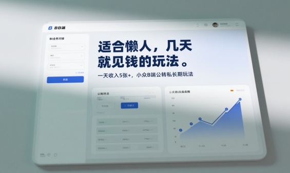 适合懒人，几天就见钱的玩法，一天收入5张+，小众B端公转私长期玩法_菜菜笔记