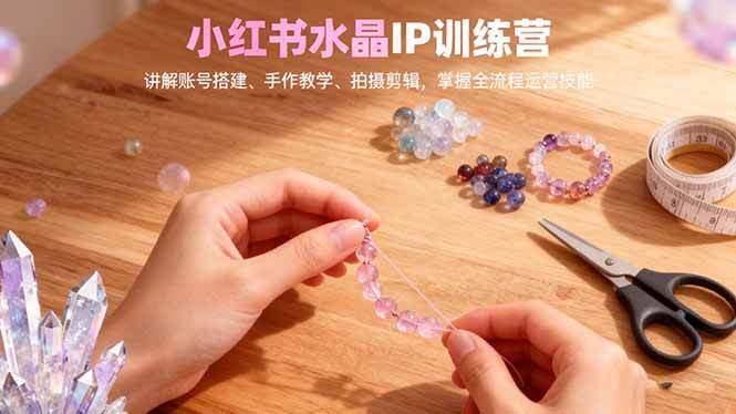 （16475期）小红书水晶IP训练营，讲解账号搭建、手作教学、拍摄剪辑，全流程运营技能_菜菜笔记