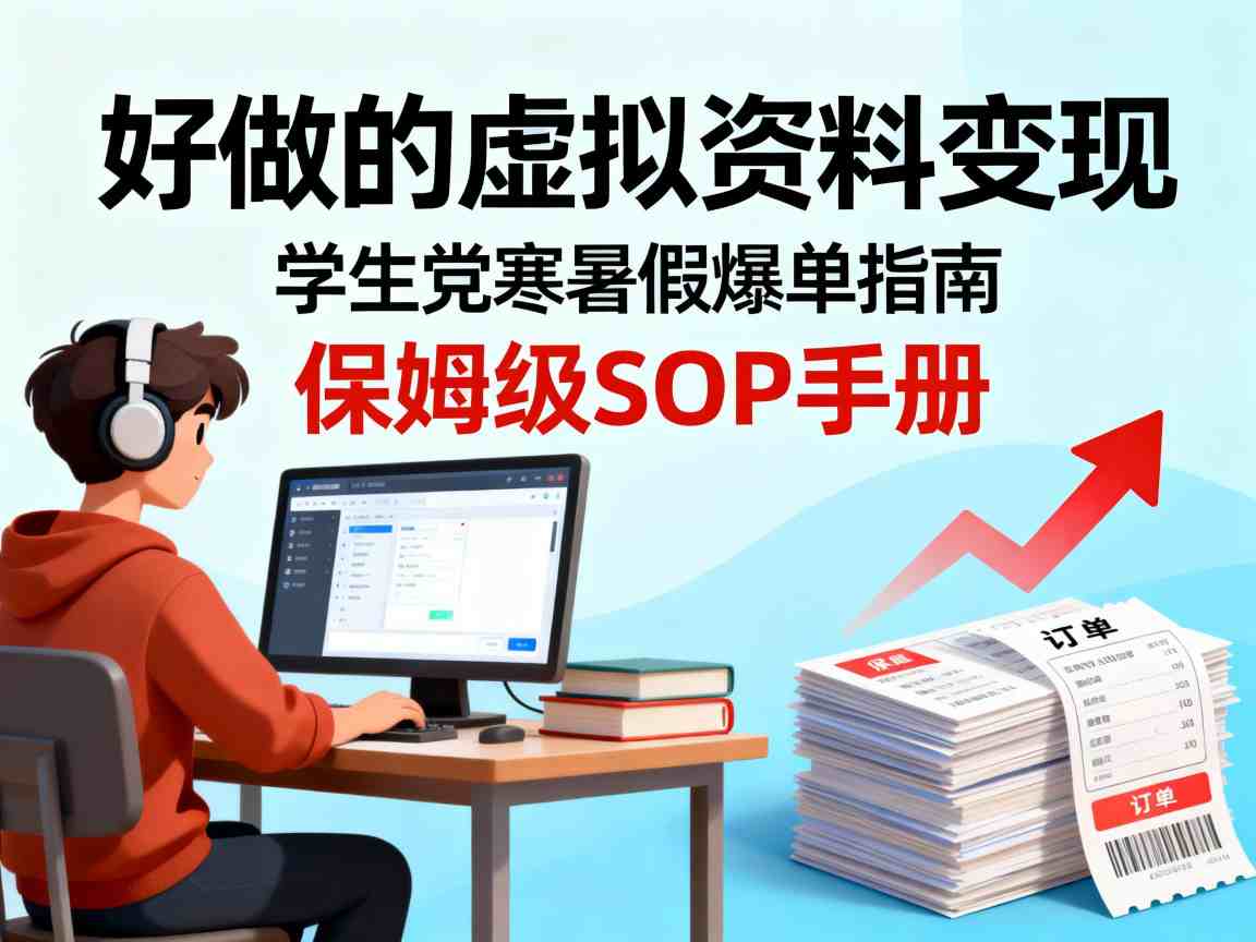 好做的虚拟资料变现，针对学生群体，寒暑假销量夸张【保姆级SOP手册】_菜菜笔记