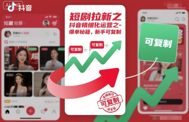 短剧拉新之抖音精细化运营之爆单秘籍，新手可复制_菜菜笔记